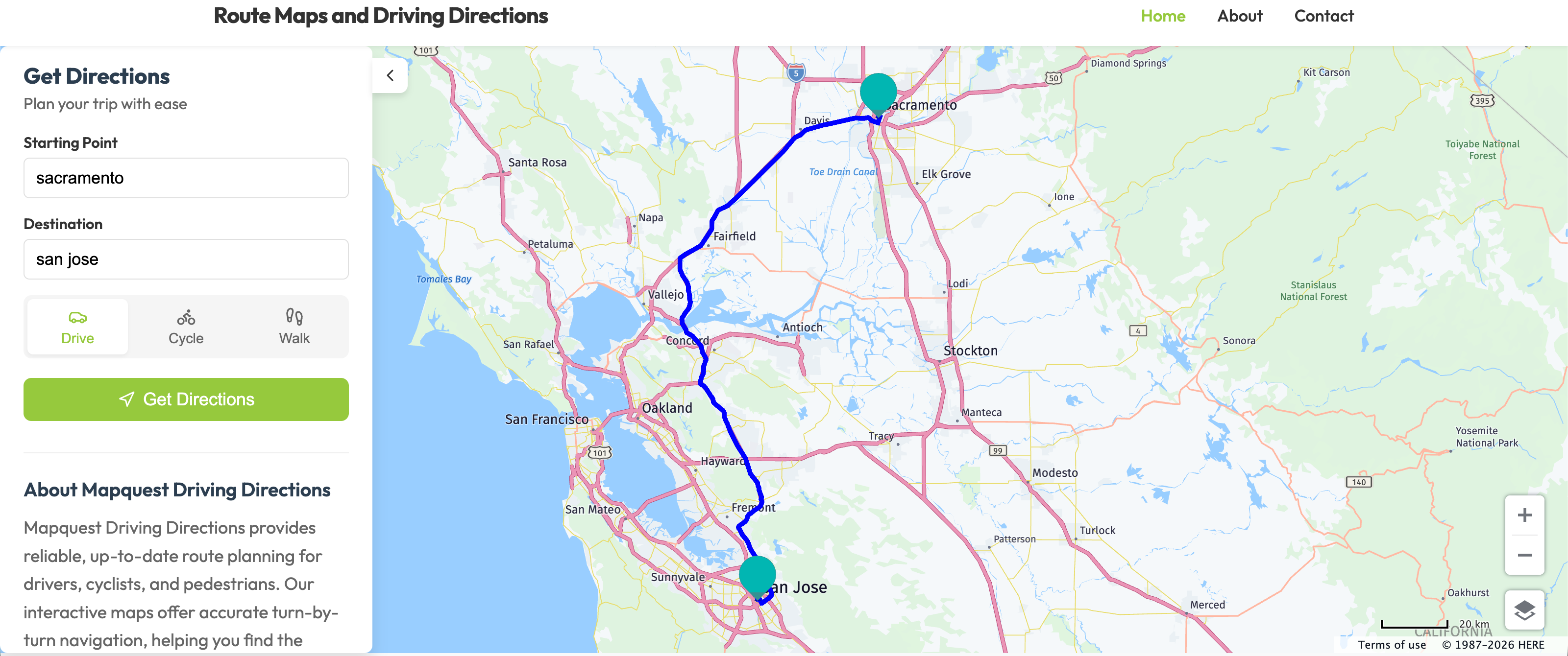 Mapquest Driving Directions Map